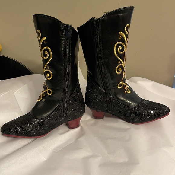 NEW Disney Store Anna Boots Sequin Costume Shoes Girl Child Frozen US 9/10 - Picture 8 of 14